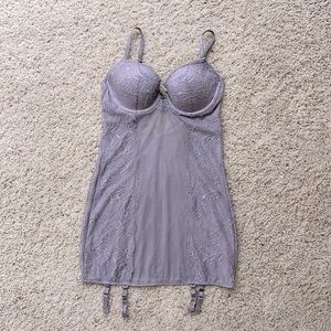 Victoria’s Secret Lavender Sheer Lace Garter Style Lingerie - Size 34B